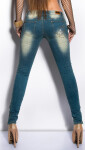 Sexy KouCla skinnies in used look with studs denimblue