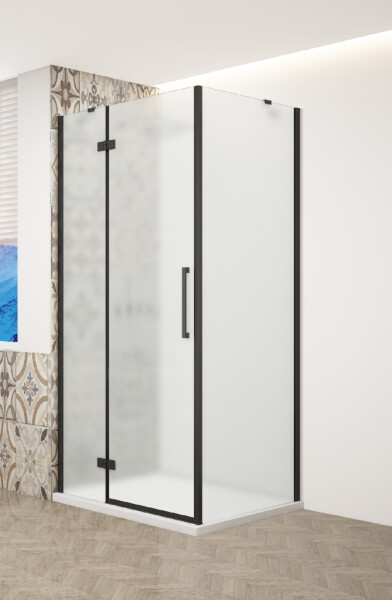 GELCO - TRINITY BLACK obdĺžnikový kút 1200x1000 ľavý, matné sklo, GT5612-10ML-B GT5612-10ML-B