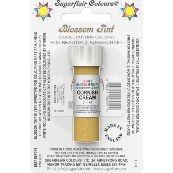 Jedlá prachová farba cornish cream 7 ml - Sugarflair - Sugarflair