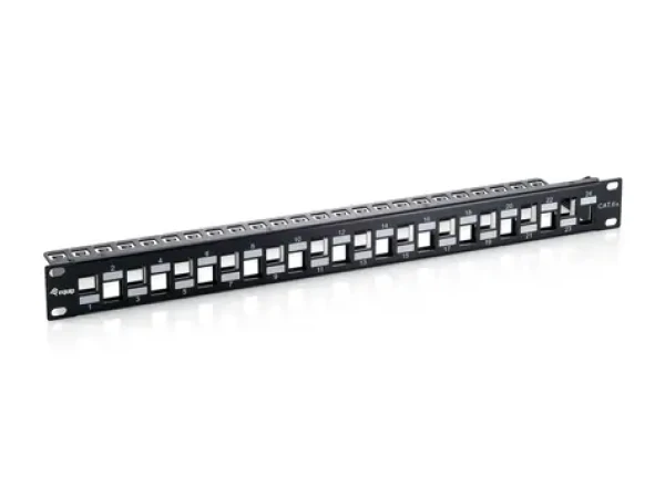 Equip 19" FTP čierna / Patch panel / 24x Keystone / 1U / LSA-110 (769324)
