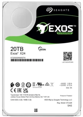 Seagate Exos X24 20 TB SAS / HDD / 3.5" SAS 12Gbs / 7 200 rpm / 512MB cache (ST20000NM007H)