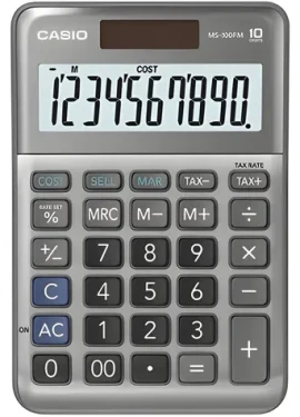 Casio MS 100 FM strieborná / Kalkulačka / stolný / DPH, marža, % (MS 100 FM)