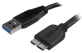 StarTech USB-A na Micro-USB B Slim čierna / Kábel / 2 m / USB 3.0 / 5 Gbit/s (USB3AUB2MS)