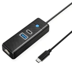 Orico PW3UR25-C3 čierna, kábel 0,15 m / USB hub / 1x USB-A 3.0 / 1x USB-C 3.0 / RJ45 2.5G Ethernet
