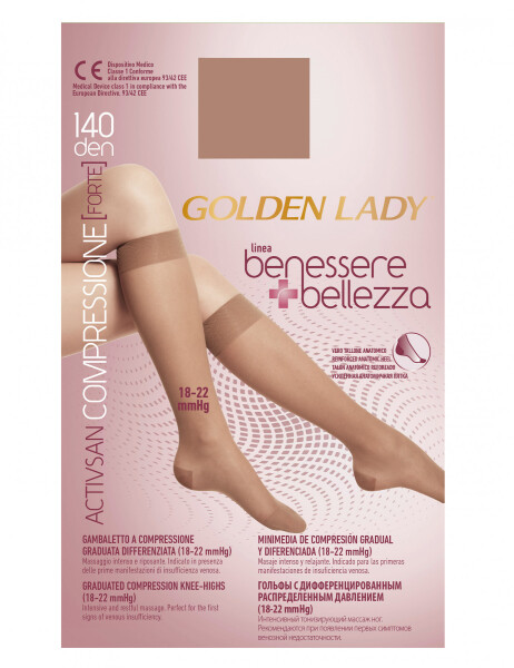 Golden Lady Benessere & Bellezza 140 den ponožky nero/černá M/L