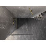 MEXEN/S - Lunar-B sprchovací kút dvere krídlové ľavá 90 x 90, transparent, zlato kartáčovaná 832-090-090-55-00-L