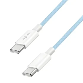 LogiLink USB-C - USB-C modrá / Nylonový kábel / USB 2.0 / 60 W / 1 m (CU0350)