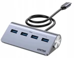 Unitek Ergonomický hub USB-C / USB hub / 4X USB-A / 5 Gbps (H1337BGY01)