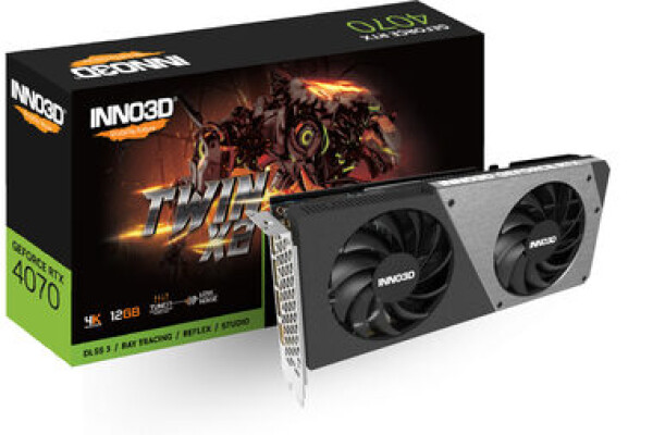 Inno3D GEFORCE RTX 4070 TWIN X2 / 2475 MHz / 12GB GDDR6X / 192bit / 1x HDMI + 3x DP / 200W (8) / dopredaj (N40702-126X-185252N)