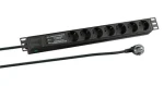 EFB EK631DE.3 čierna / Napájací panel / 19" 1U / 7x Schuko zásuvka / prepäťová ochrana / 2 m kábel (ek631de.3)