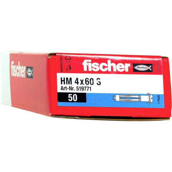 Fischer HM 4 x 60 S hmoždinka do dutín 60 mm 4 mm 519771 50 ks; 519771