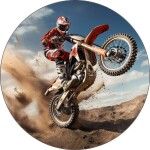 Jedlý papier jazdec motocross v červenom kombinéze 19,5 cm - Pictu Hap - Pictu Hap