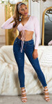 Sexy Highwaist Push-Up Jeans Used Look denimblue 44