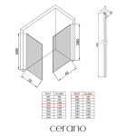 CERANO - Sprchová zástena Walk-in Crystal TL/P - 10 mm - bezvzperový systém + polička/držiak na uteráky - čierna matná, grafitové sklo - 120x90x200 CER-8050BD81830