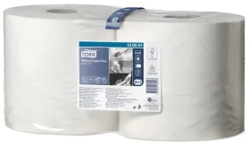 TORK Utierka PLUS W1/W2 minirola / Papierová / biela / 2 ks / 750 útržkov / dĺžka rolky 255 m (130041)