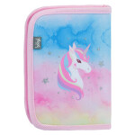 BAAGL Školský peračník klasik dve chlopne Rainbow Unicorn / 20x15x3 cm (A-32381)