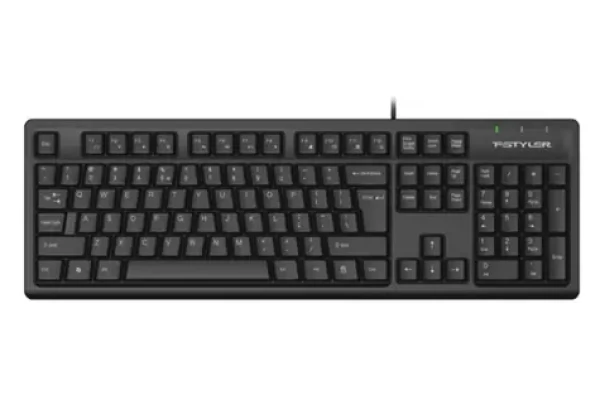 A4Tech FKS12 čierna / Klávesnica tichá / USB / CZ/US / multimediálna (FKS12-BK)