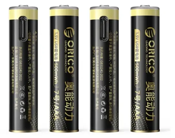 Orico Ener-G EG7C / Nabíjacia batéria AAA / lítiová / 1,5 V / 500mWh / USB-C / 4ks