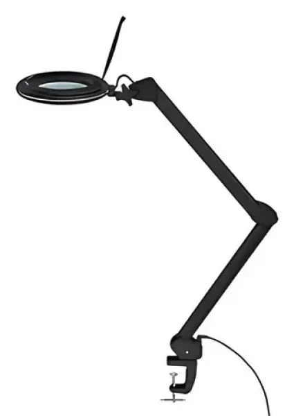 Goobay Stolná lampa s lupou čierna / Lampička / LED 10 W / stmievateľná / lupa 127 mm / 3 dioptrie (64986)