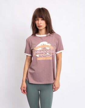 Patagonia W's Great Waves Ringer Tee Moonrise Taupe S