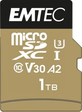 EMTEC microSD 1TB / UHS-I U3 V30 A2 / čítanie: 100MBs / zápis: 100MBs (ECMSDM1TXC)