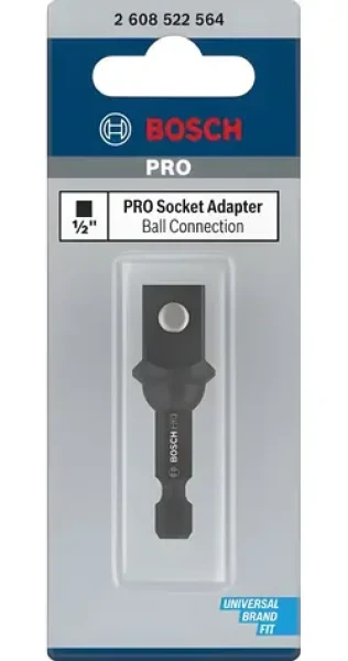 BOSCH Adaptér pre nástrčné kľúče s guličkou 1/2" / Adaptér / Šesťhran na štvorhran / 50 mm / do 80 Nm (2608522564)