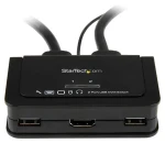 StarTech 2-portový HDMI KVM prepínač čierna / KVM prepínač / integrovaný kábel 0,85 m / 1920x1200 px / USB (SV211HDUA)