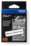 Brother HSE-261E / Zmrštiteľná bužírka / čierna tlač / biely podklad / šírka 31 mm / 1,5 m (HSE261E)