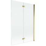 MEXEN - MIST vaňová zástena 120x150 cm 6mm 2-s, zlatá, číra, pravá 8A9-120-002-50-00-P