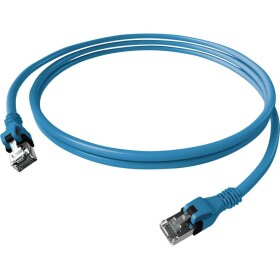 Easylan CPP1OBABAB0005 RJ45 sieťové káble, prepojovacie káble CAT 6A S/FTP 0.50 m modrá dvojžilový tienený, bez halogénov, samozhášavý 1 ks; CPP1OBABAB0005