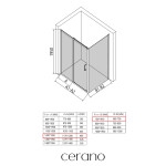CERANO - Sprchovací kút Orlano L/P - 5 mm - čierna matná, transparentné sklo - 120x70x195 - posuvný CER-DY505B-90164