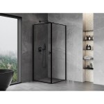MEXEN/S - Mist-B sprchovací kút dvere krídlové pravá 90 x 90, čierna okraj, čierna 8A2T-090-090-70-70-P