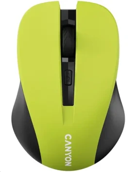 Canyon CNE-CMSW1Y žltá / optická bezdrôtová myš / 800/1000/1200 dpi / 4 tlačidlá / USB 2.4 Ghz / 2xAAA (CNE-CMSW1Y)
