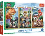 Trefl Puzzle 3v1 Tlapková patrola: Dinosaurí hrdinovia