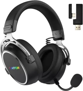 Hator Hypergang 3 ESH55 čierna / Herné bezdrôtové slúchadlá / Hi-Res / ANC / BT 5.4 / USB (ESH55)