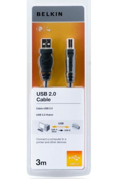 Belkin USB 2.0 kábel AB prepojovací 3m / rad štandard (F3U154bt3M)