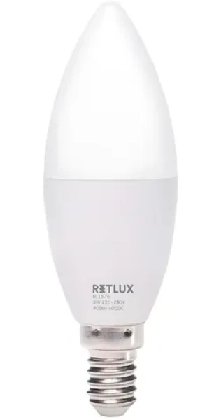 Retlux RLL 676 C37 E14 / LED žiarovka / 3W / 405 lm / 4000K - studená biela / D