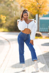 Sexy used look push up flarred jeans denimblue