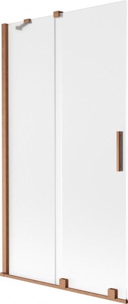 MEXEN/S - Velar dvojkrídlová posuvná vaňová zástena 100 x 150, dekor, meď kartáčovaná 896-100-000-31-65