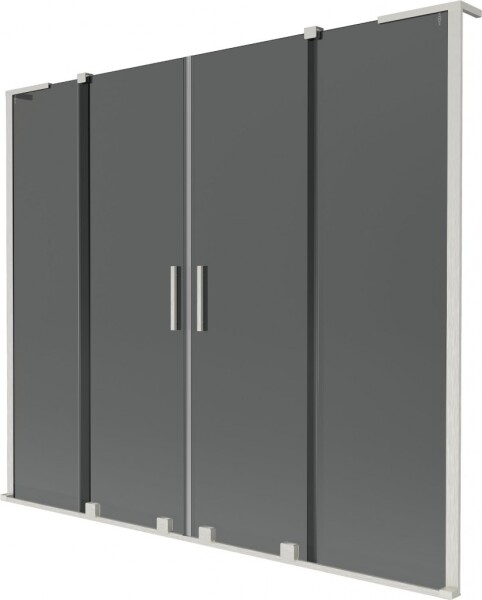 MEXEN/S - Velar L Duo dvojkrídlová posuvná vaňová zástena 170 x 150, grafit, nikel kartáčovaný 896-170-003-42-97