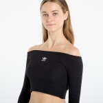 Tričko adidas Essentials Rib Off Shoulder Long-Sleeve Top T-Shirt Black S