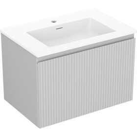 MEXEN/S - Rivel kúpeľňová skrinka 70 cm s umývadlom Otis, 1 šuplík, reliéf, šedá mat/biela mat 91A20-07047-1-BF62-W18M01