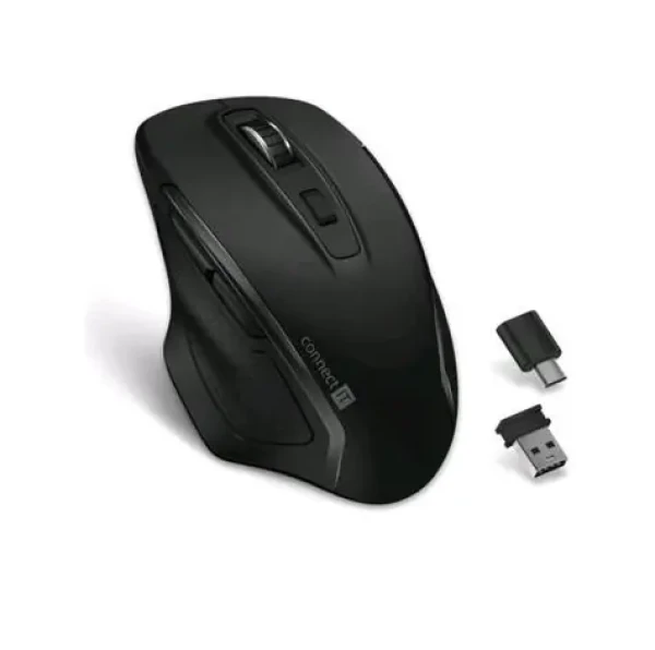Connect IT Dual SmartSwitch bezdrôtová myš čierna / optická / 1600DPI / 6 tlačidiel / 2.4GHz / 1xAA (CMO-3100-BK)
