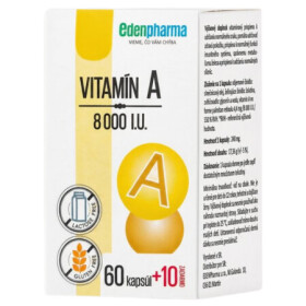 EDENPharma Vitamín A 8000 I.U. 60 + 10 kapsúl zdarma