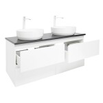 Kúpeľňová skrinka s umývadlom SAT B-Way 119x50x45 cm biela lesk BWAY2120WTK2BB BWAY2120WTK2BB