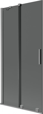 MEXEN/S - Velár dvojkrídlová posuvná vaňová zástena 90 x 150, grafit, grafit metal 896-090-000-41-95