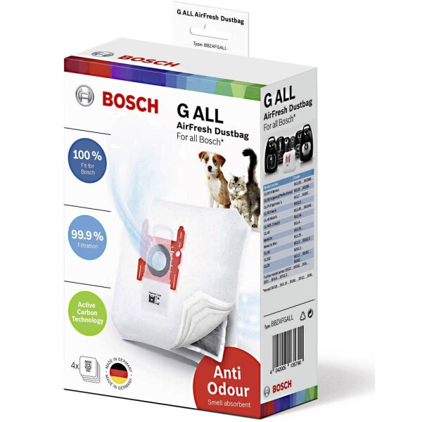 BOSCH BBZAFGALL Prachové vrecká AirFresh pre vysávače BOSCH G ALL / 4 ks / dopredaj (BBZAFGALL)