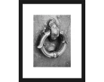 Rámovaný obraz Klopadlo na dvere 24x30 cm, čiernobiely%