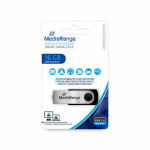 MediaRange MR910 USB-Stick 16GB strieborná / USB 2.0 Type A / Rýchlosť čítania 17 MB/s / Rýchlosť zápisu 6 MB/s / Hliník (MR910)