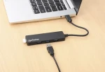 Manhattan húb USB-C na 4X USB-A čierny / USB hub / USB 3.2 Gen 1 / 5 Gbit / s / Bus Power (164924)